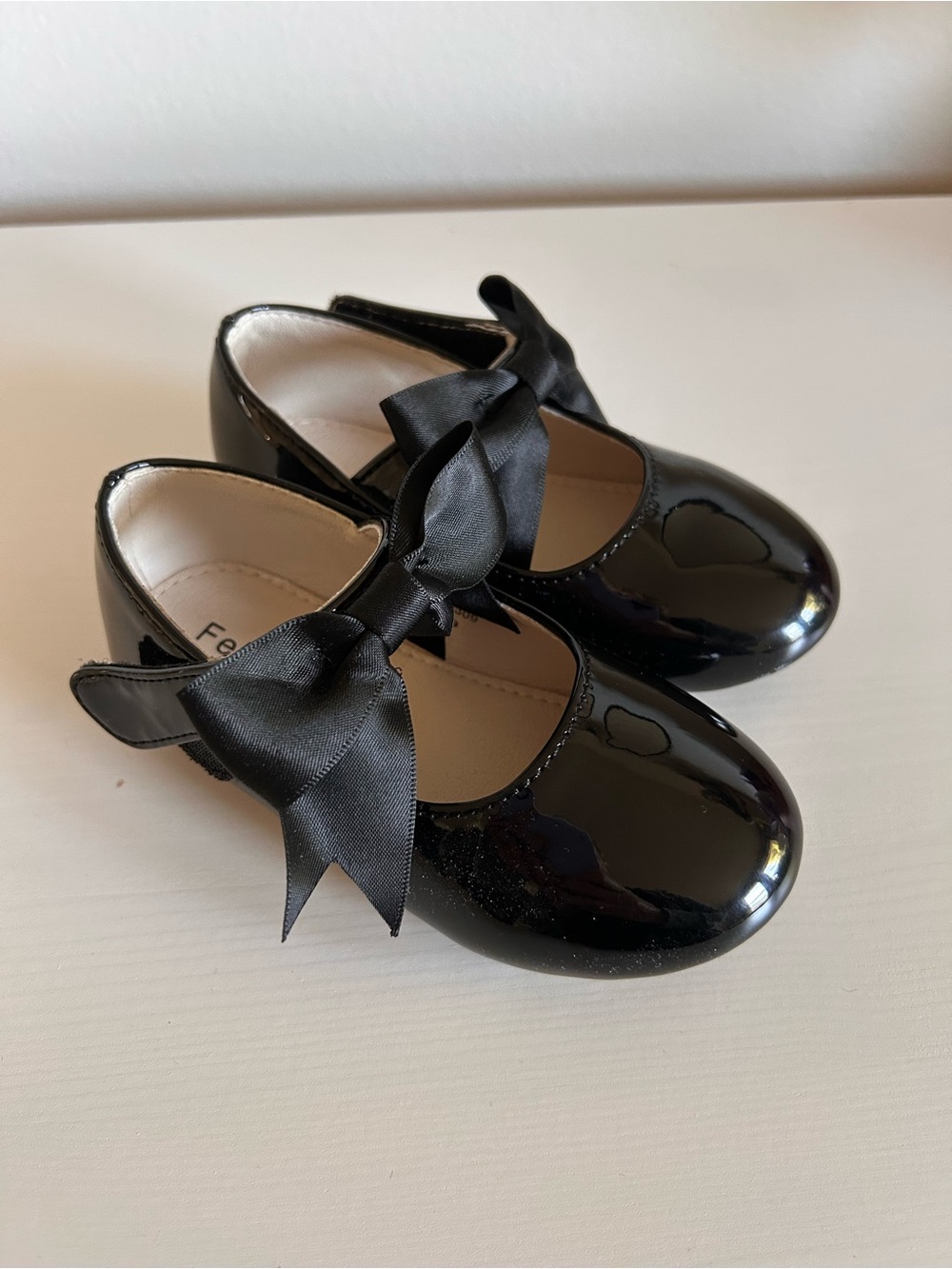 Felix and Flora Black Patent Bow Mary Jane Kids Shoes
